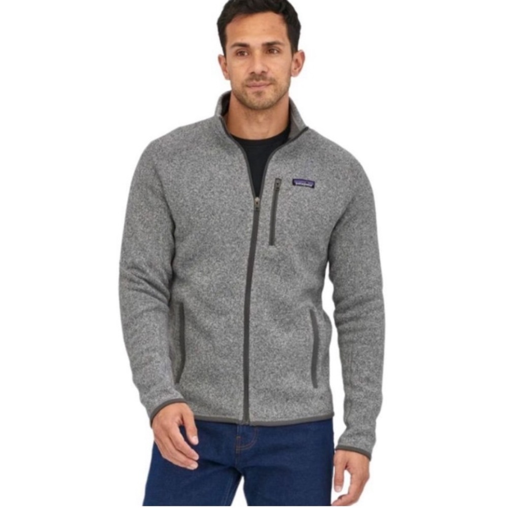Mens Patagonia better sweater fleece jacket full zip long sleeve large grey